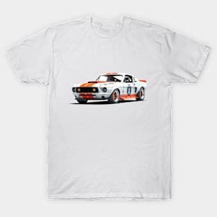 69 Mustang Fastback Racecar Cartoon T-Shirt